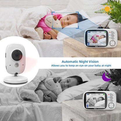 TakTark 3.2" Wireless Baby Monitor with Night Vision, Two-Way & Temp Monitoring