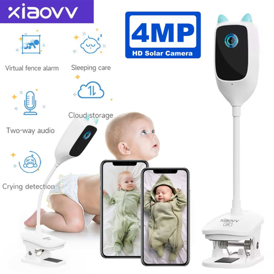 4MP 2K WiFi Baby Monitor – Cry Detection & 360° Rotating Camera