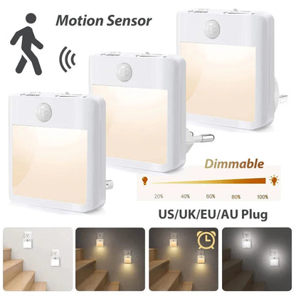 Motion Sensor Night Lights – Dimmable LED for Bedroom, Stairs, & More