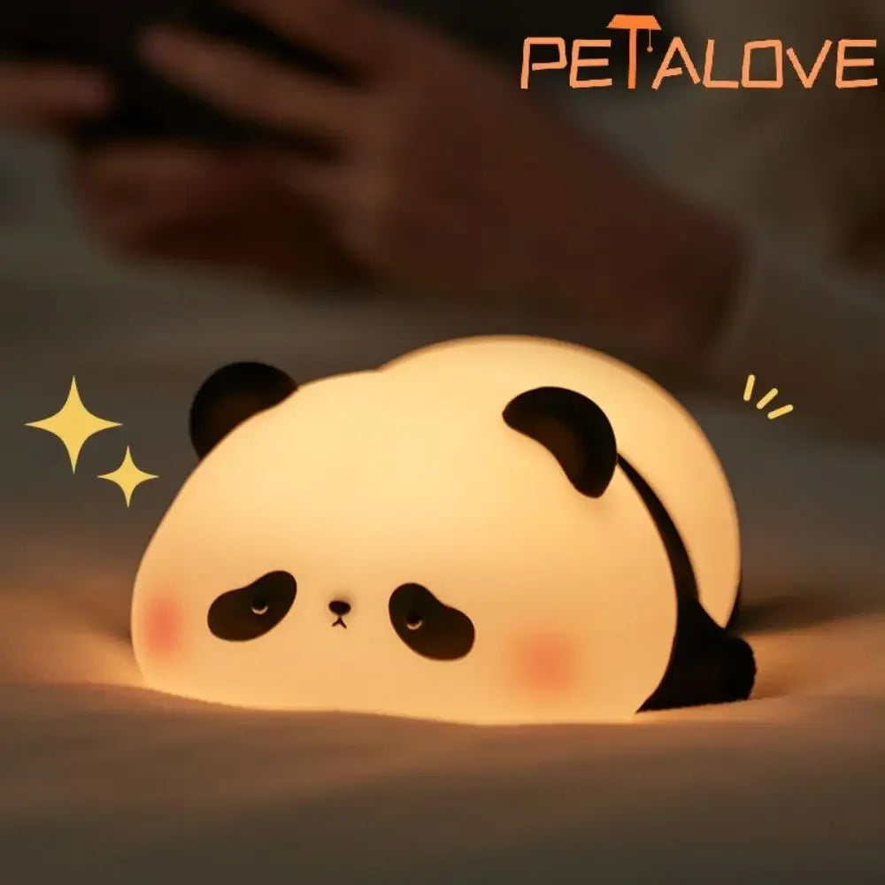 Cute Silicone Night Light – Panda, Duck, Rabbit & Dog | USB Rechargeable & Touch Control