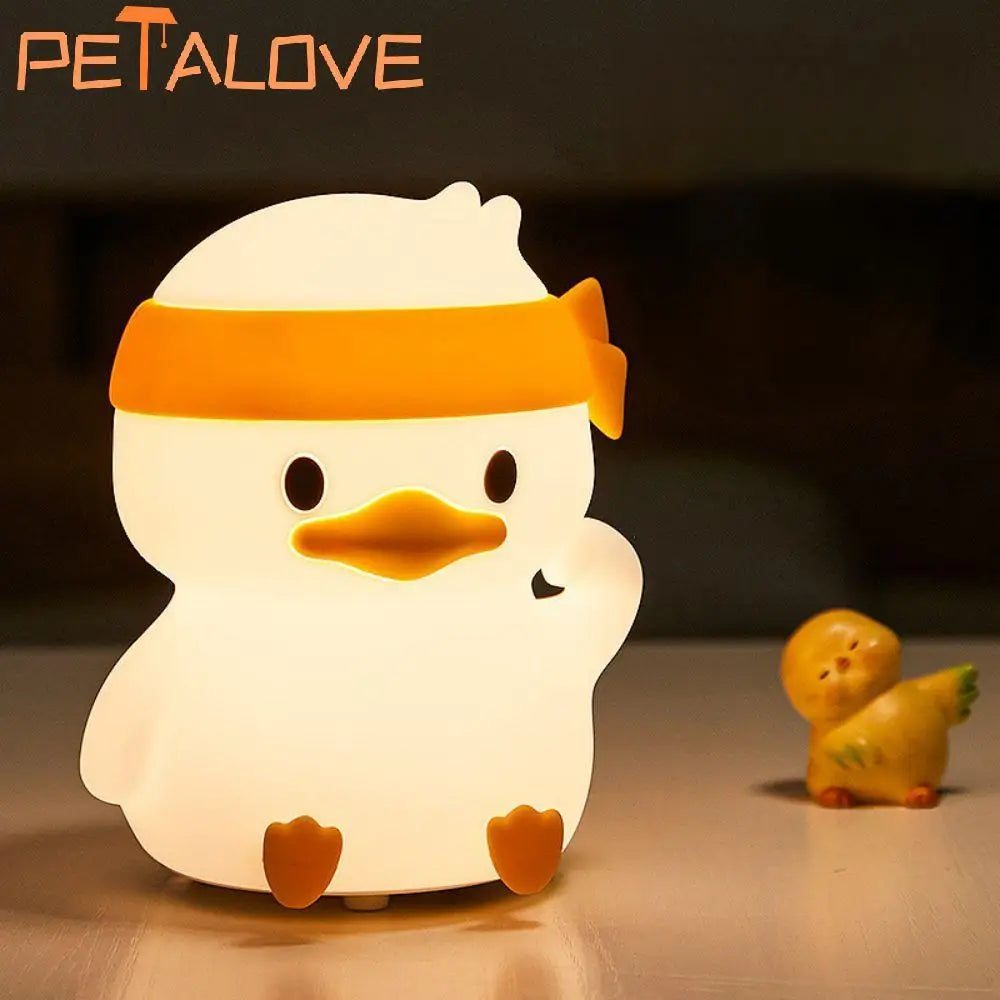 Cute Silicone Night Light – Panda, Duck, Rabbit & Dog | USB Rechargeable & Touch Control