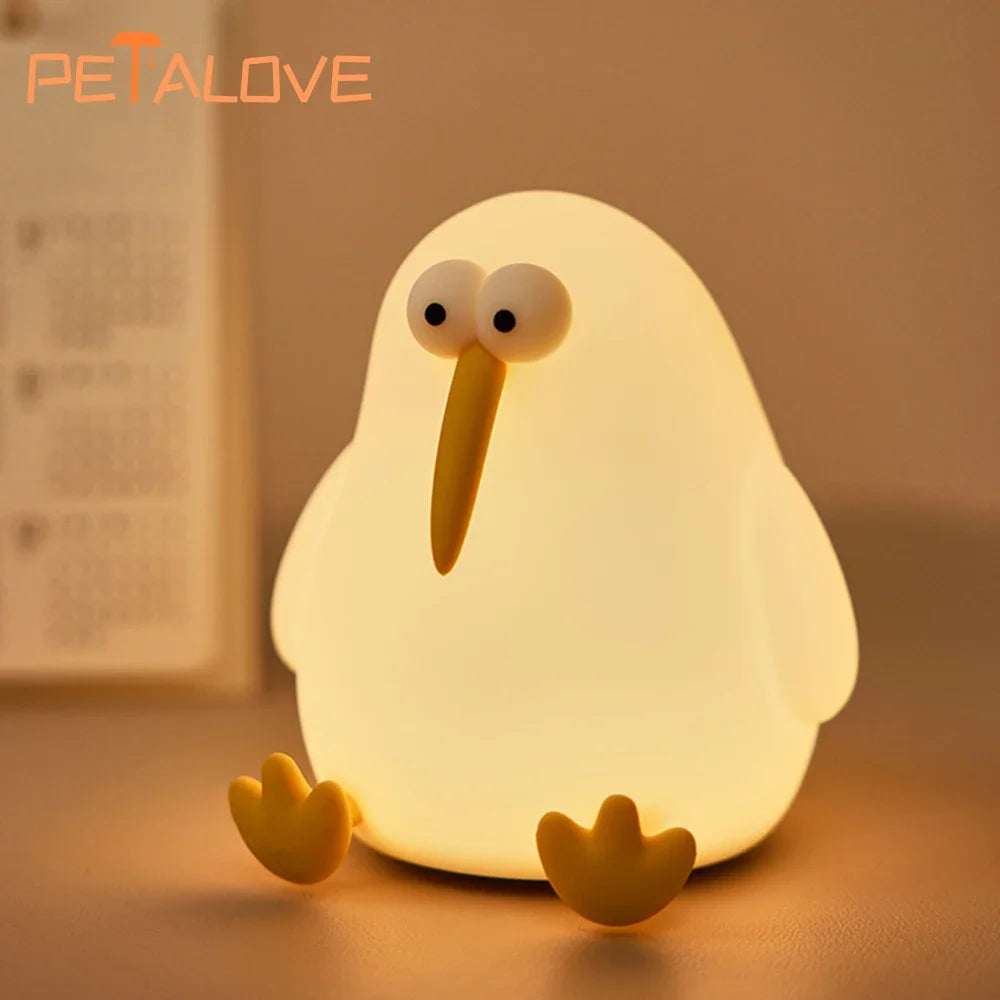 Cute Silicone Night Light – Panda, Duck, Rabbit & Dog | USB Rechargeable & Touch Control