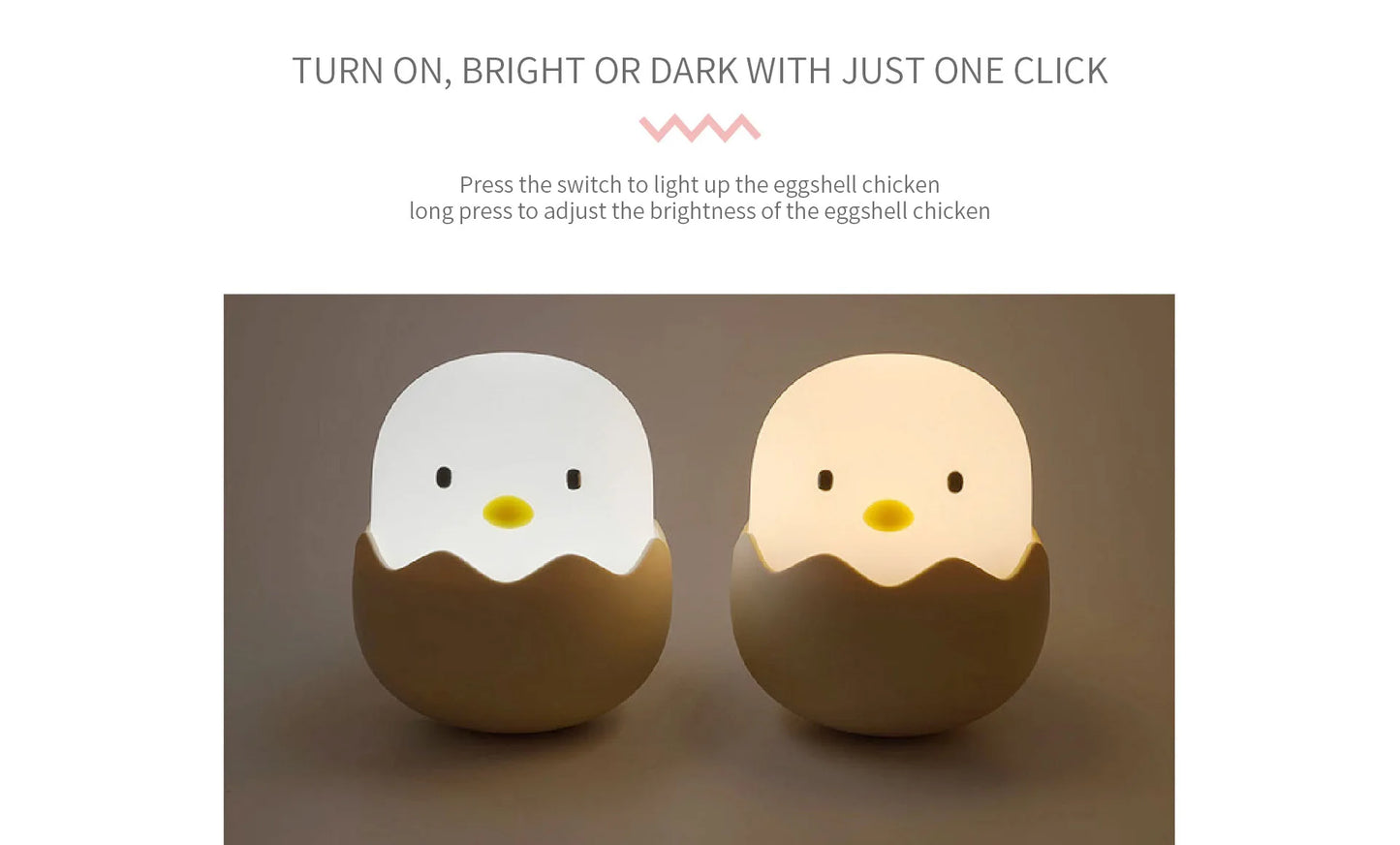 Eggshell Chicken LED Night Light – USB Charging