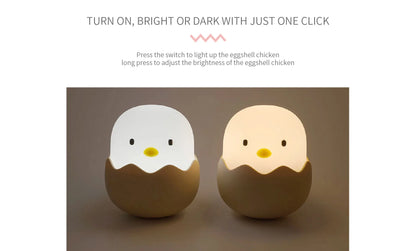 Eggshell Chicken LED Night Light – USB Charging