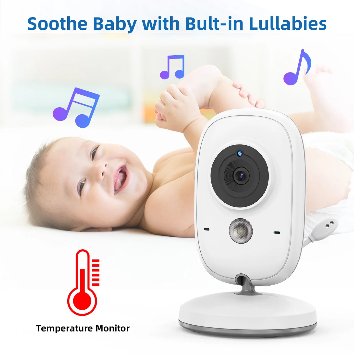 TakTark 3.2" Wireless Baby Monitor with Night Vision, Two-Way & Temp Monitoring