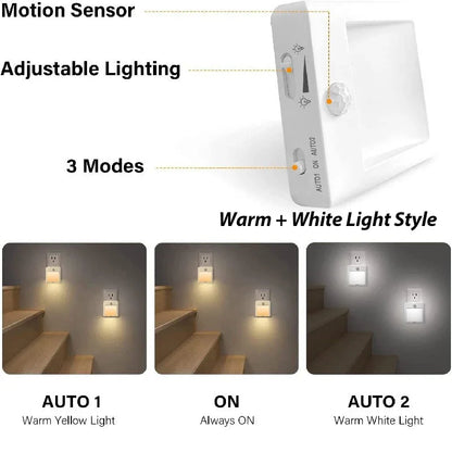 Motion Sensor Night Lights – Dimmable LED for Bedroom, Stairs, & More