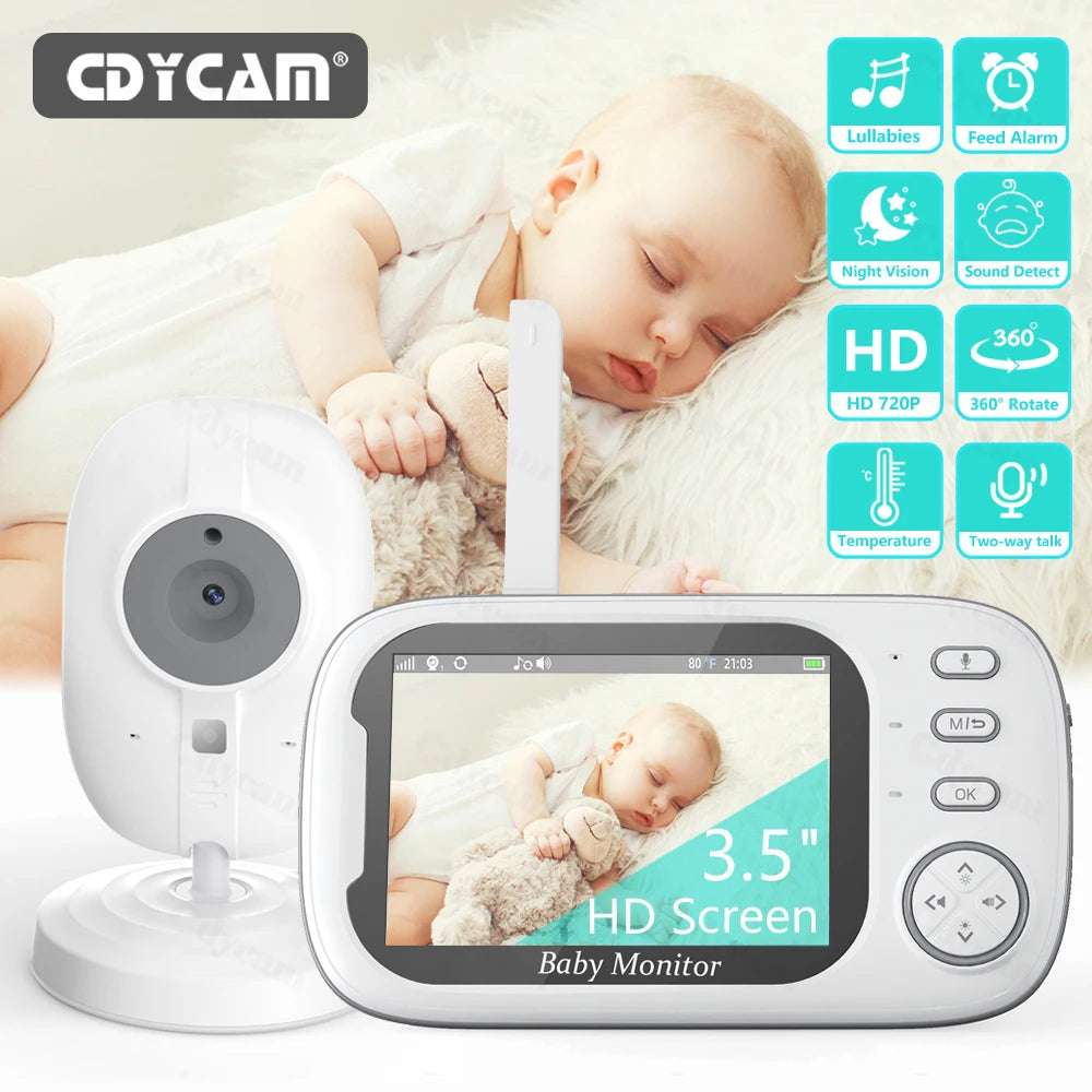 Cdycam 3.5" Wireless Video Baby Monitor – Night Vision & Two-Way Audio