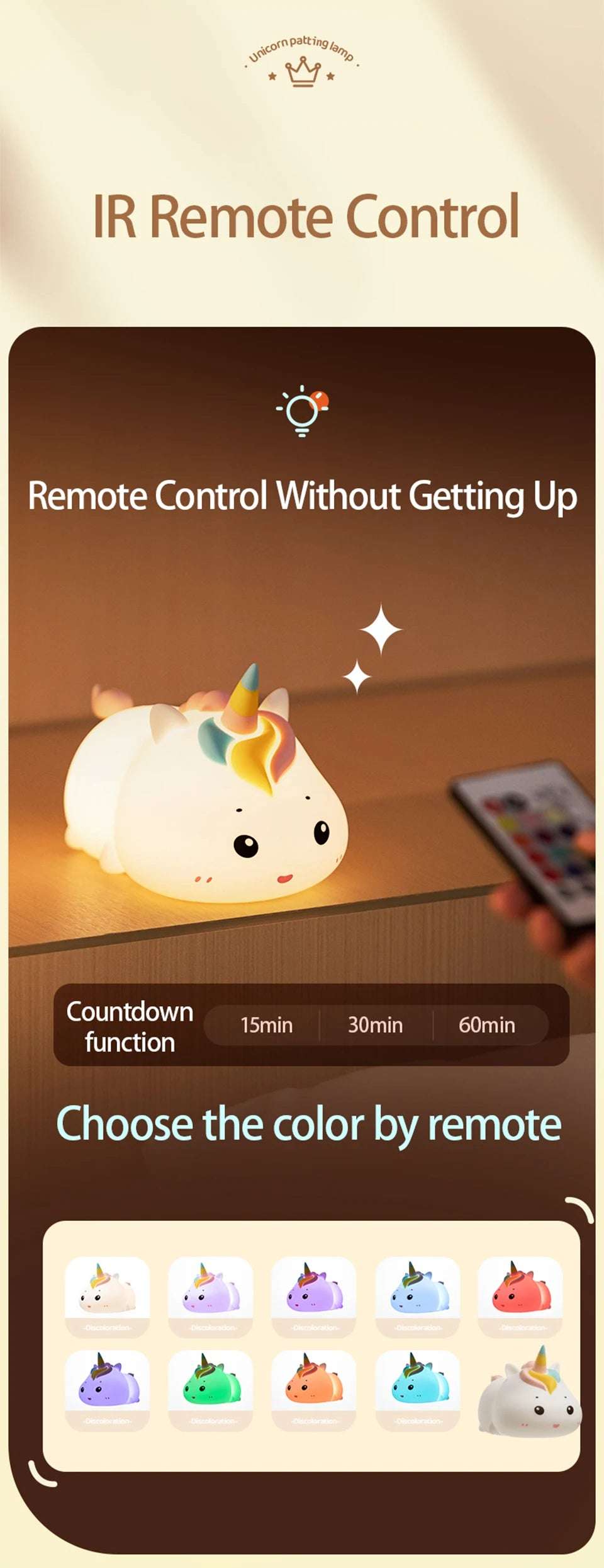 Unicorn LED Night Light – USB Charging