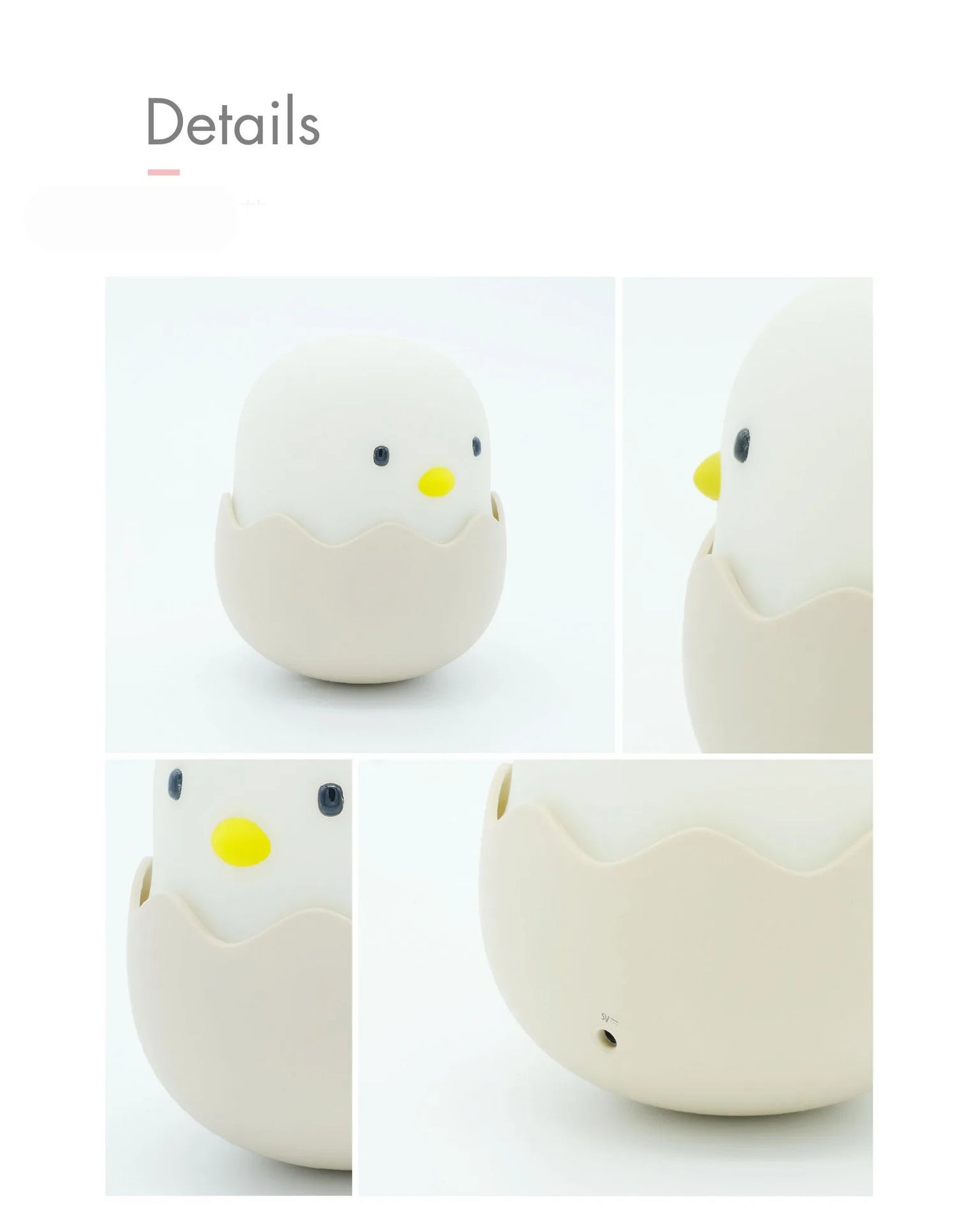 Eggshell Chicken LED Night Light – USB Charging