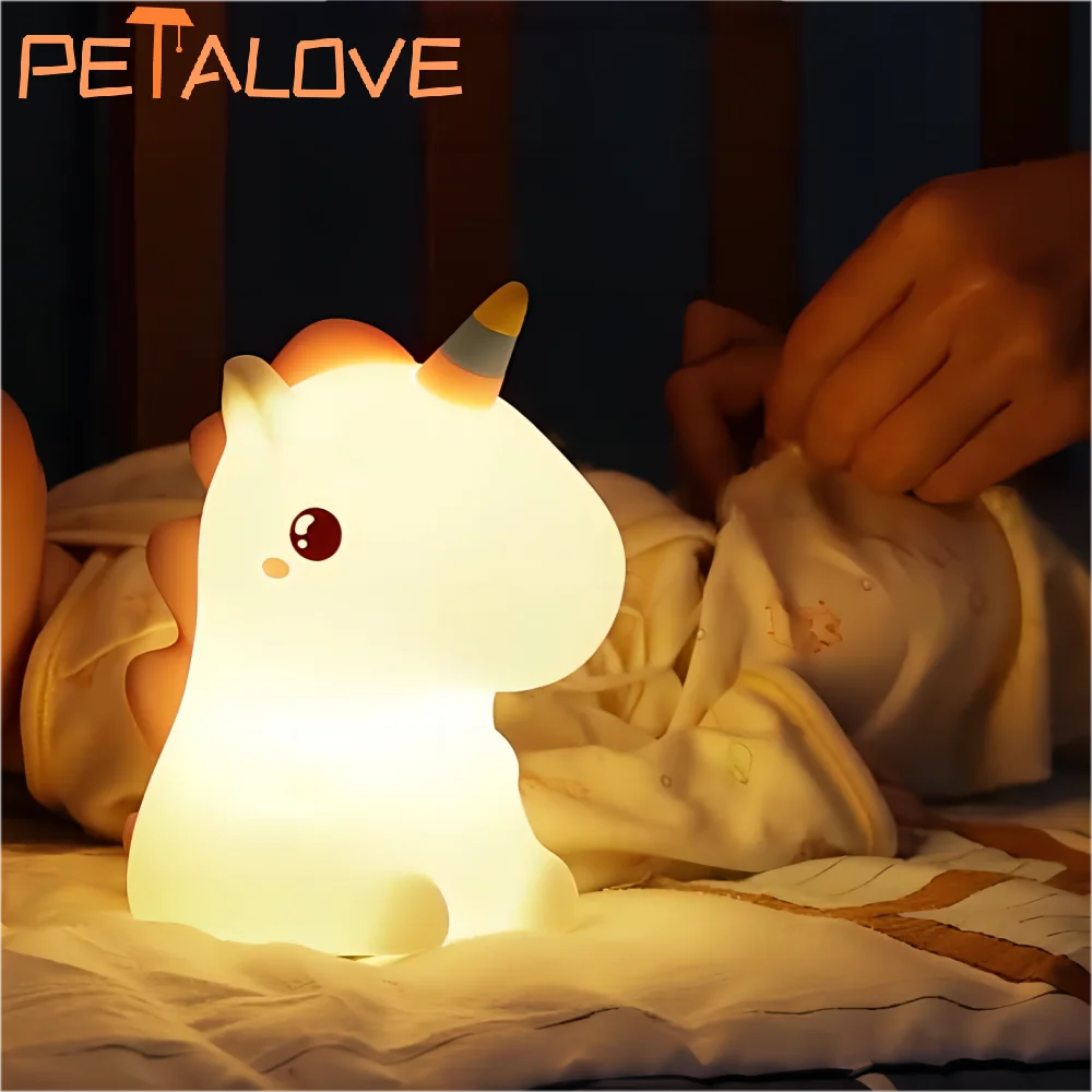 Cute Silicone Night Light – Panda, Duck, Rabbit & Dog | USB Rechargeable & Touch Control