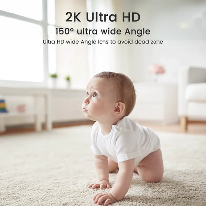 4MP 2K WiFi Baby Monitor – Cry Detection & 360° Rotating Camera