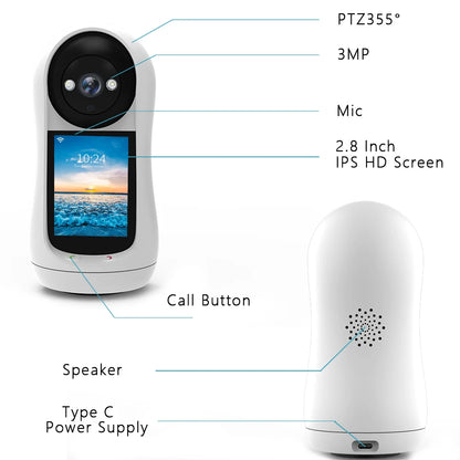 BESDER 3MP PTZ Wifi Camera – Baby Monitor with Sound Detection