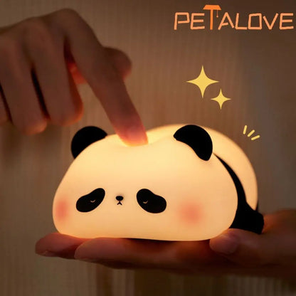 Cute Silicone Night Light – Panda, Duck, Rabbit & Dog | USB Rechargeable & Touch Control